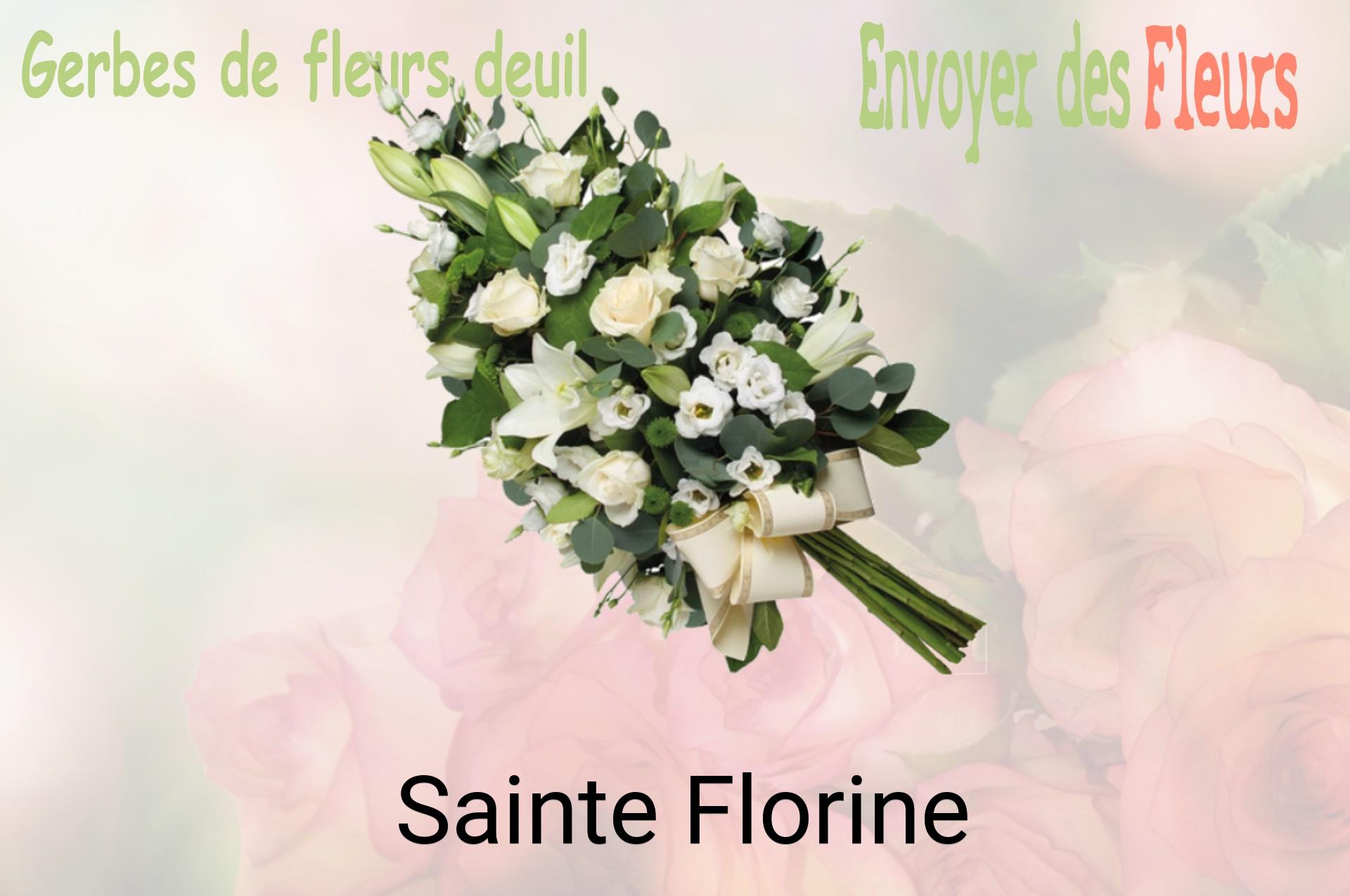 Gerbe de fleurs de deuil livrée à Sainte-Florine